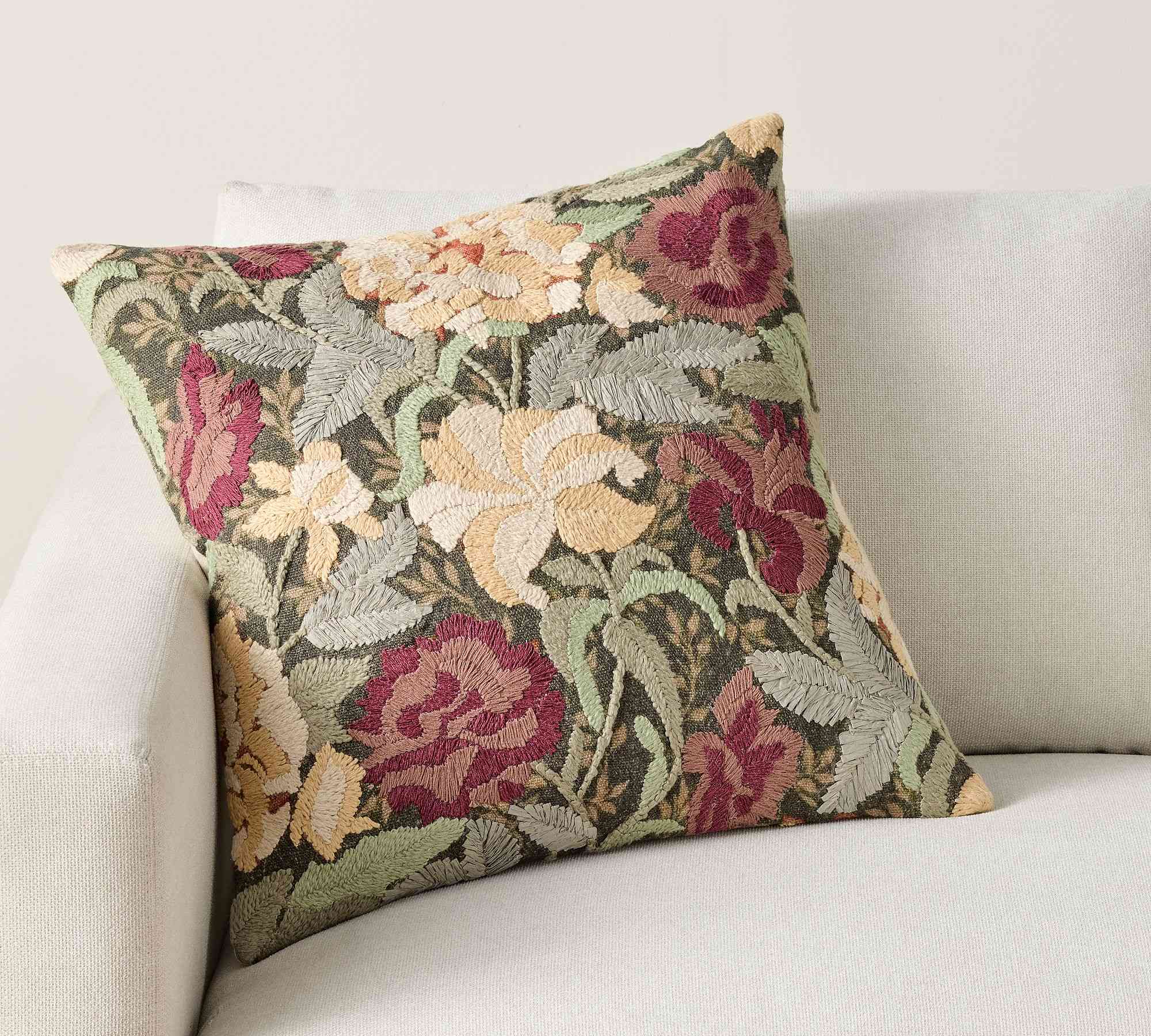 Pottery Barn | Maret Embroidered Pillow Cover