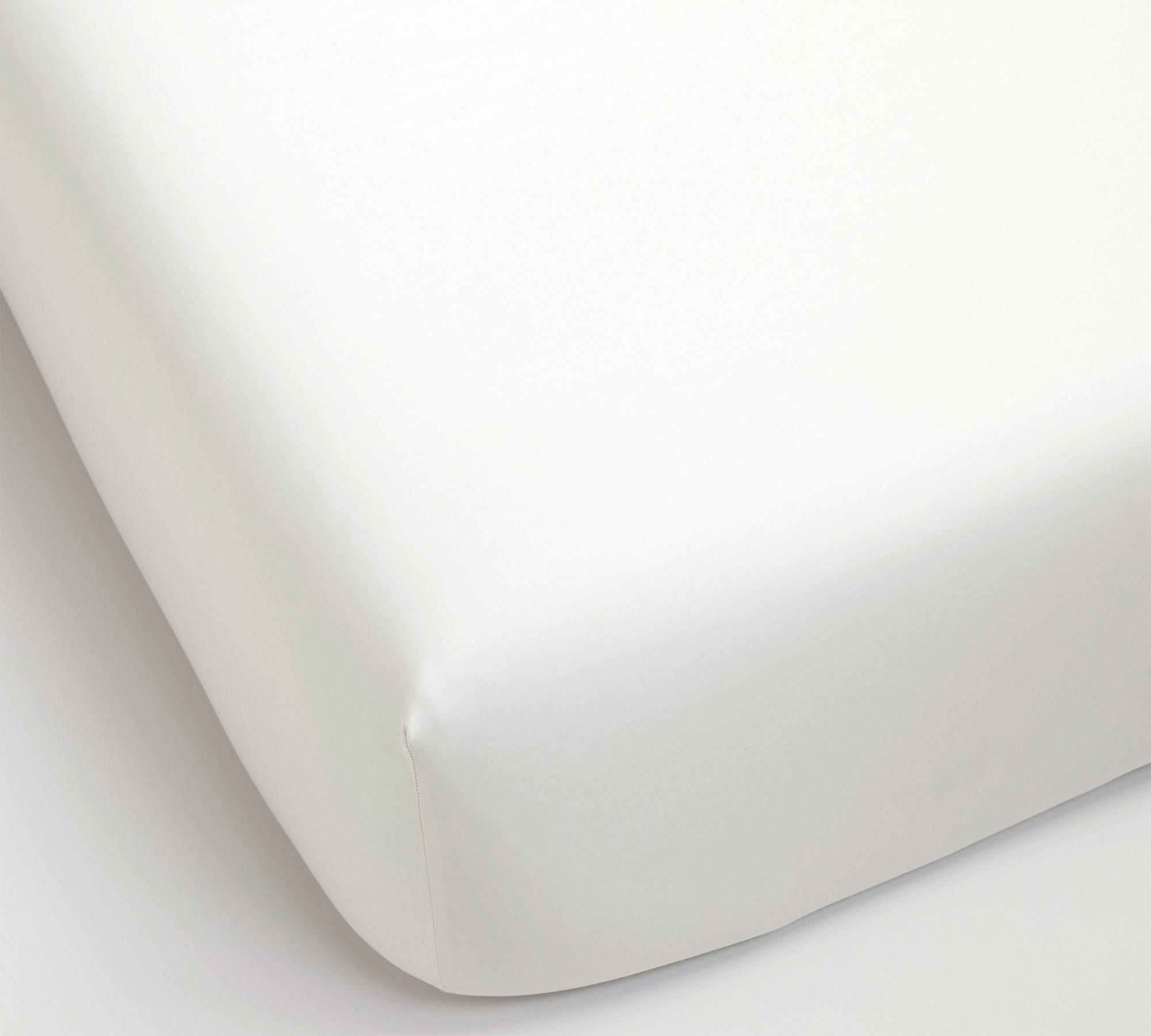 Essential Sateen Fitted Sheet, Classic Ivory