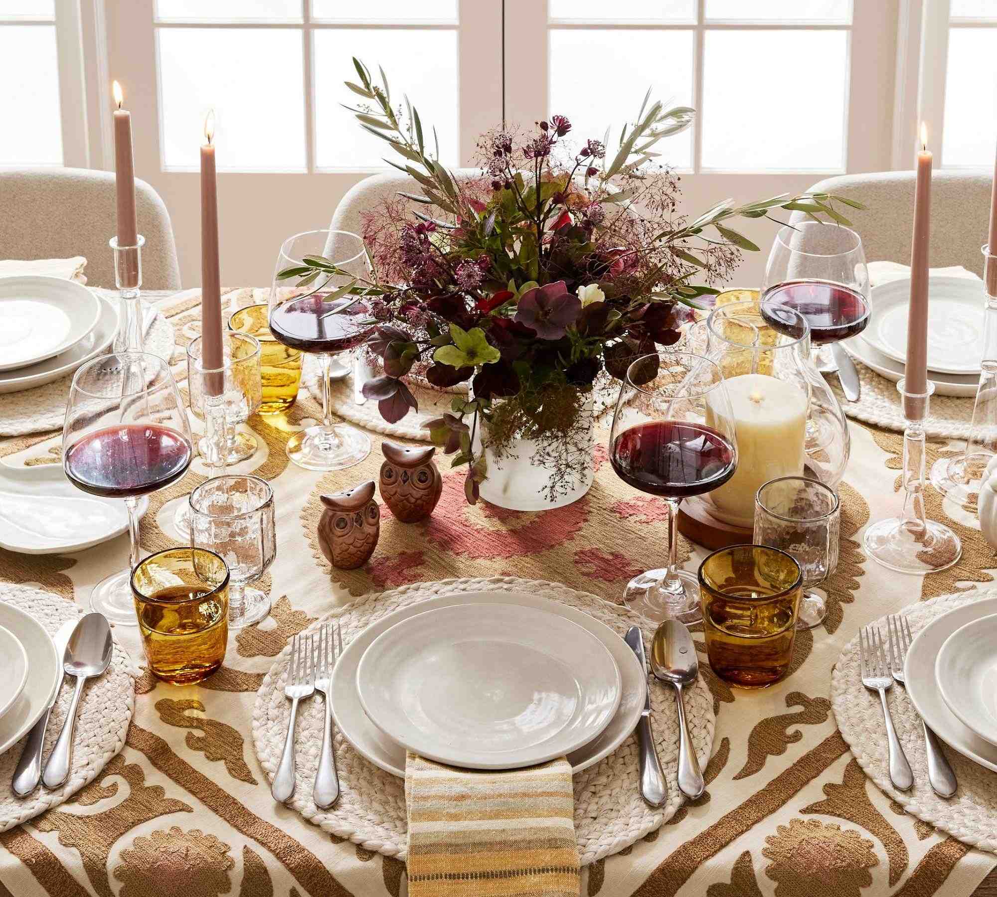 Neila Suzani Embroidered Table Throw