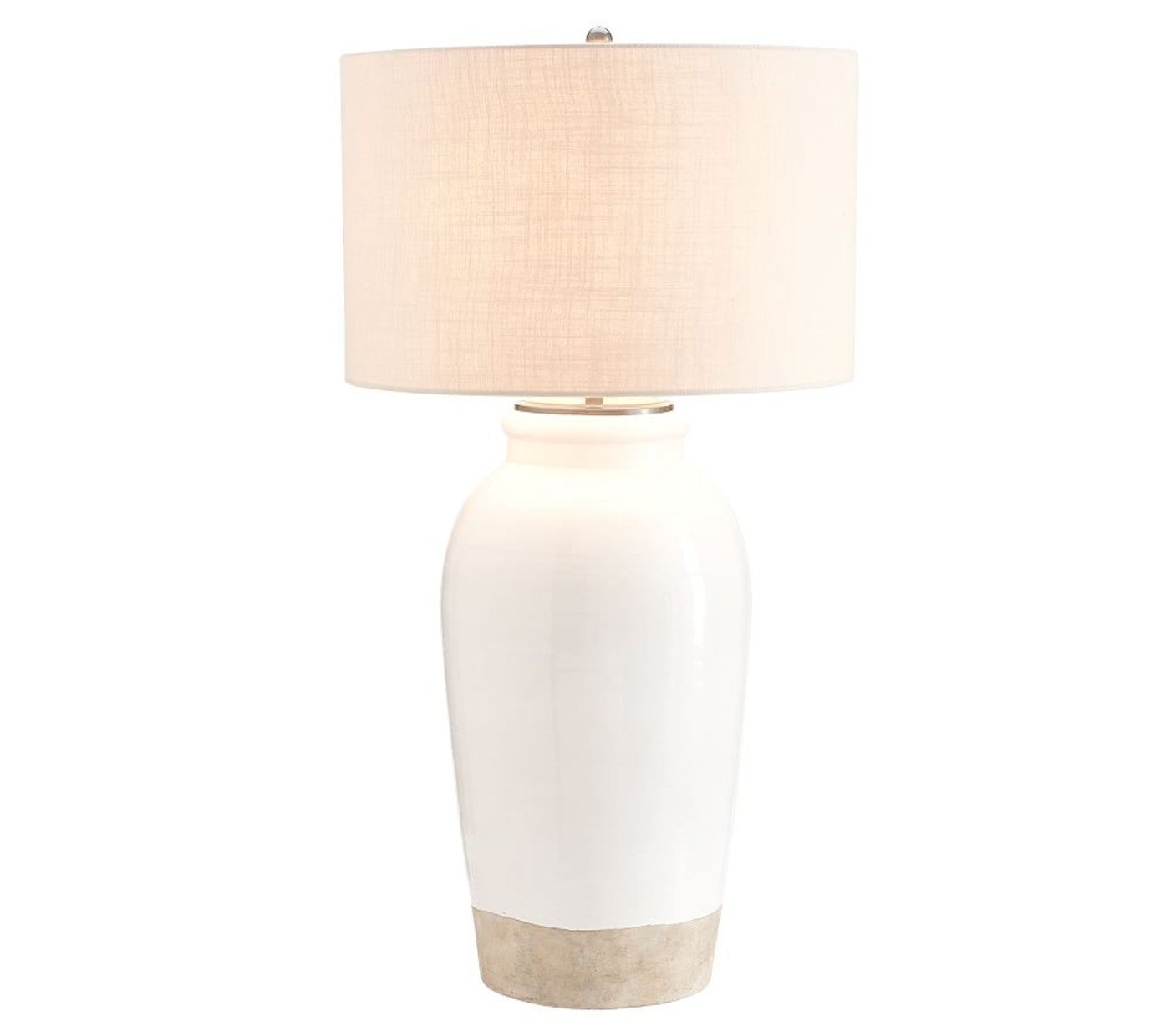 Miller Large Table Lamp, Ivory Base: Base Only