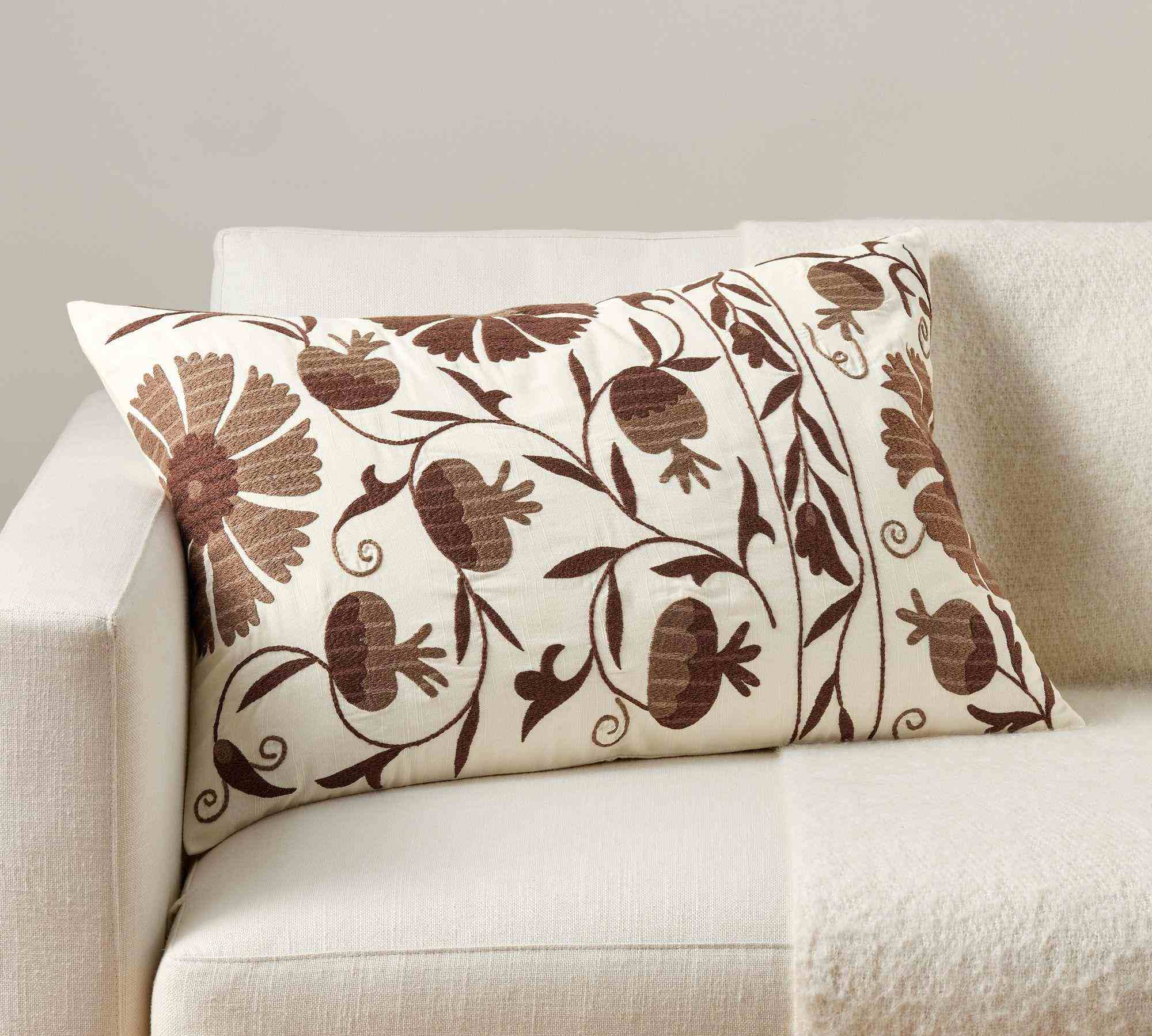 Montrose Suzani Embroidered Lumbar Throw Pillow