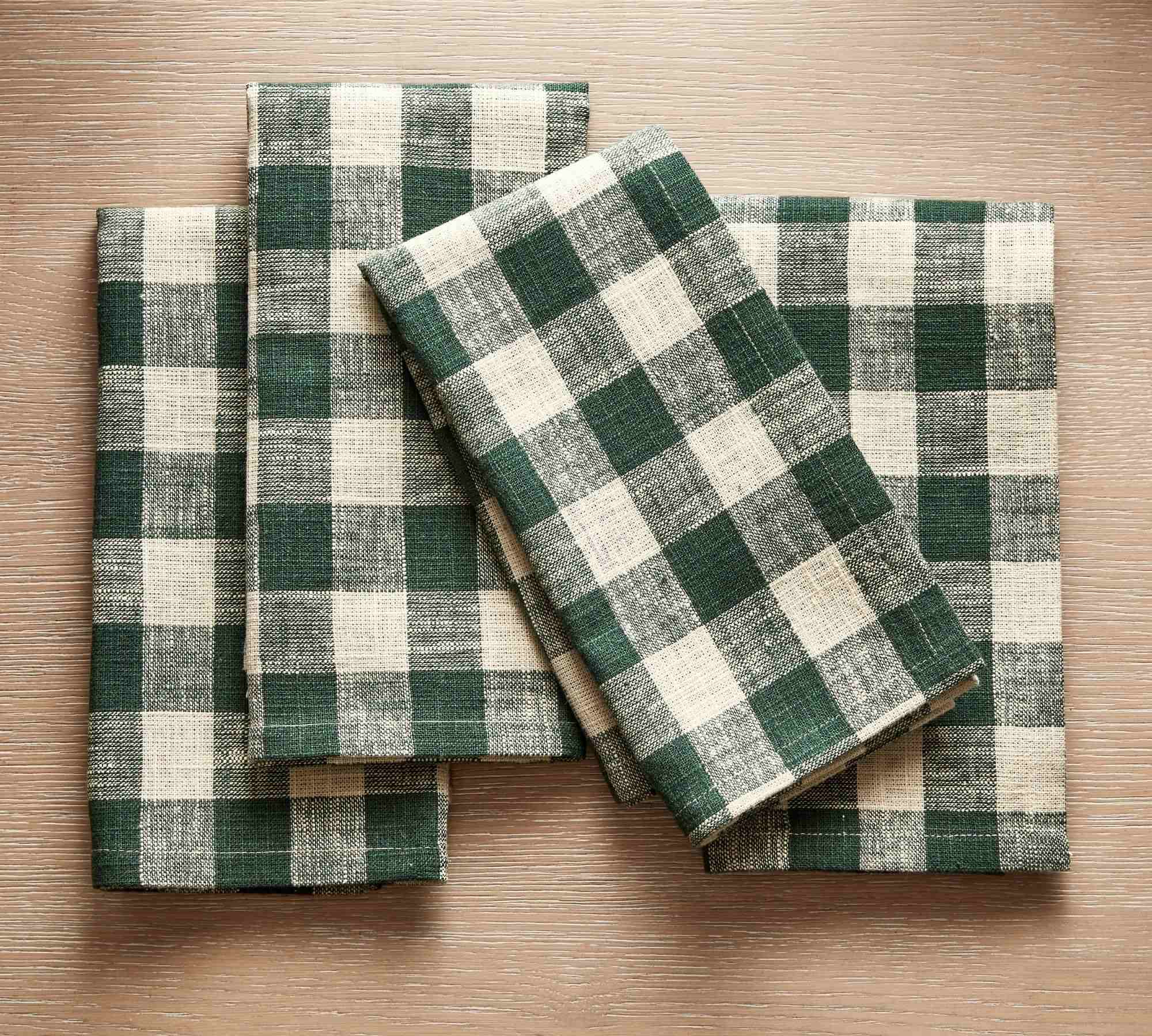 Dalton Check Yarn Dyed Cotton/Linen Napkins - Set of 4