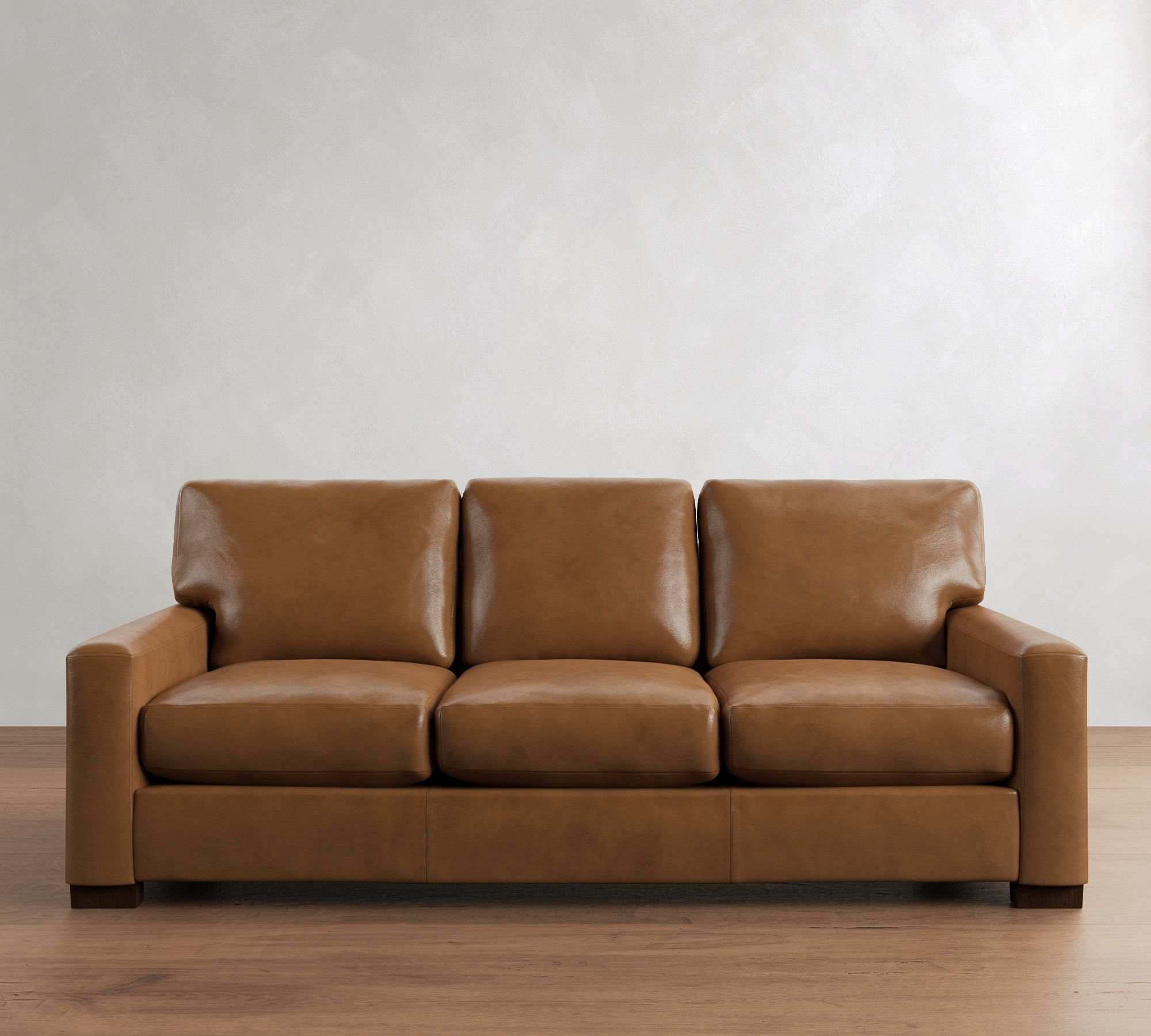 Pottery Barn | Turner Square Leather Sofa Leather- Vintage, Caramel