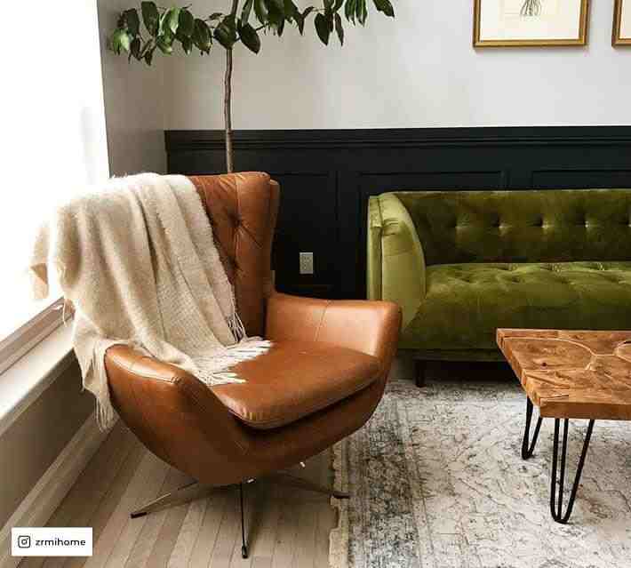 Wells Tufted Leather Swivel Armchair
