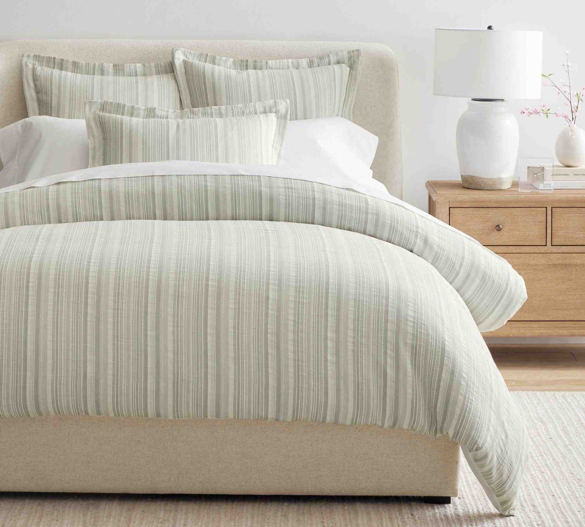 Beckett Yarn Dye Textured Striped Duvet Cover