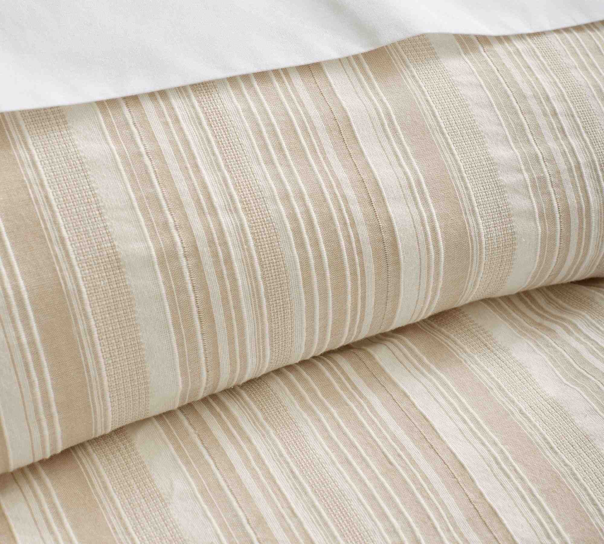 Beckett Yarn Dye Textured Striped Duvet Cover