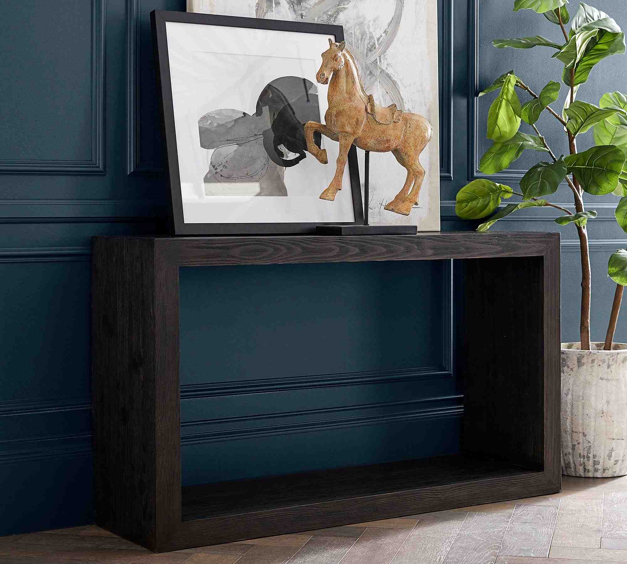 Folsom 52" Open Console Table, Charcoal
