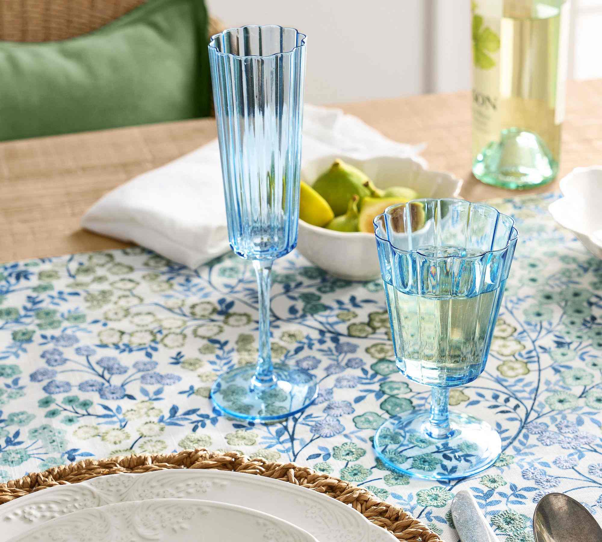 Fluted Glass Goblets - Set of 4