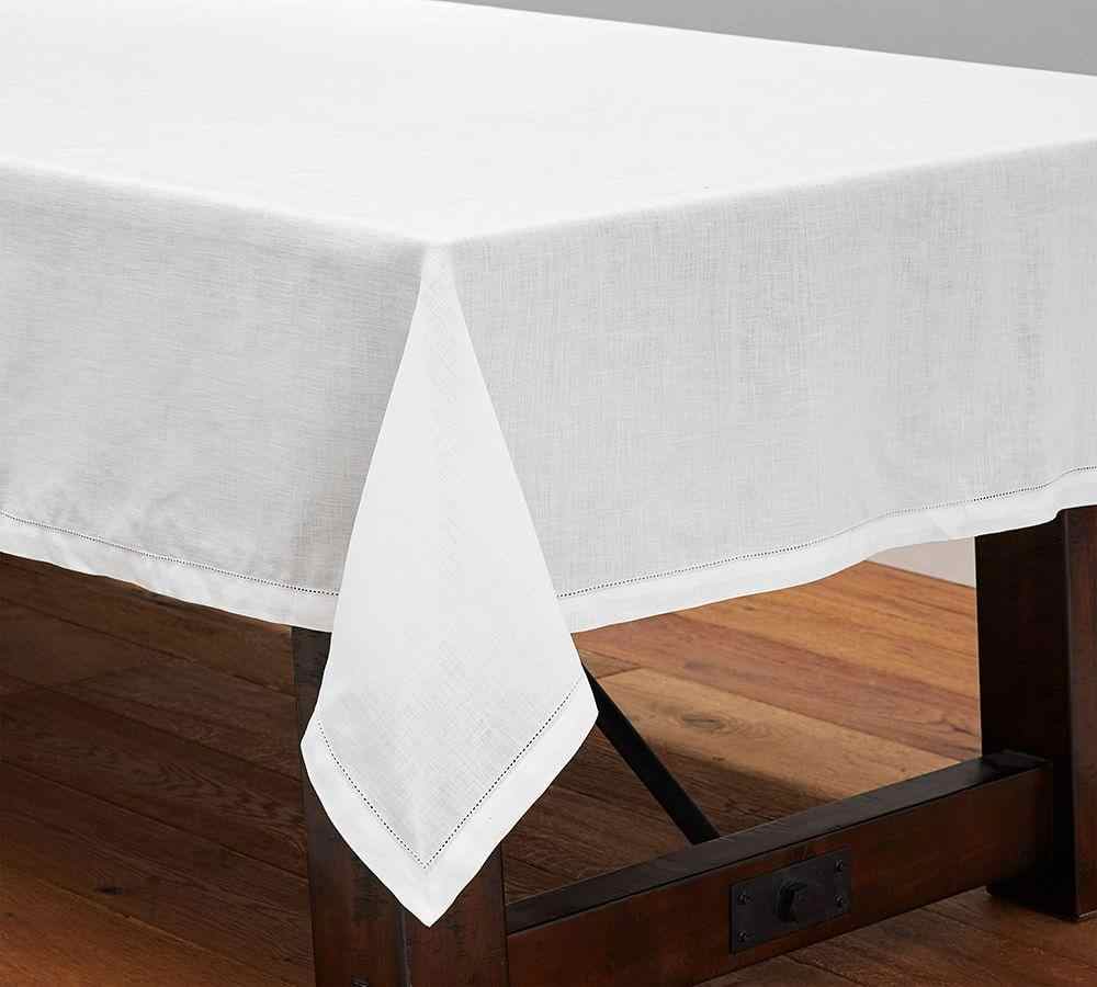 Pottery Barn | Classic Belgian Flax Linen Hemstitch Tablecloth