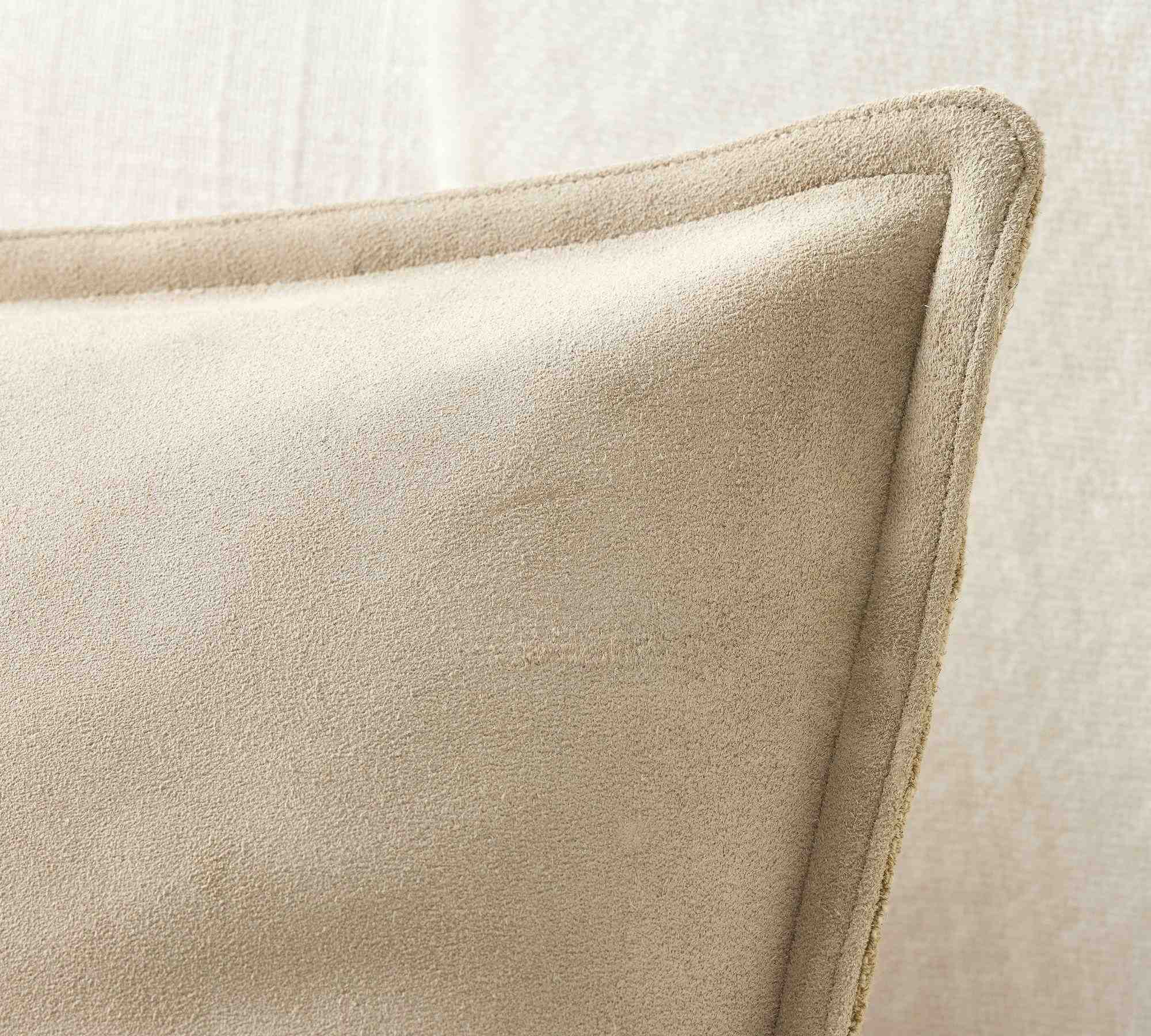 Pieced Suede Lumbar Pillow Cover, 16" x 26"