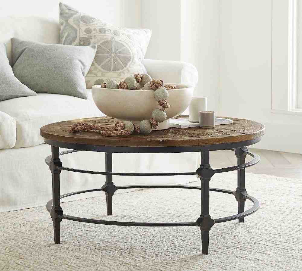 Parquet 36Inches Round Reclaimed Wood Coffee Table