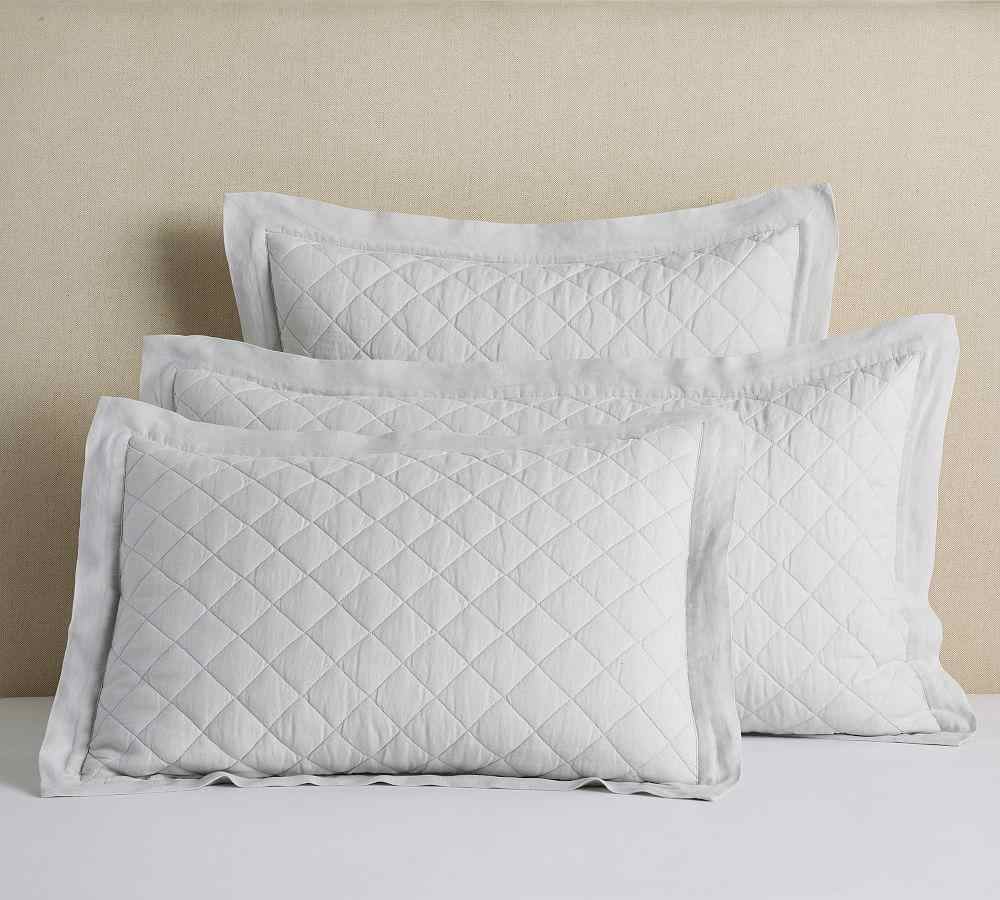 Pottery Barn | Belgian Flax Linen Diamond Quilted Sham
