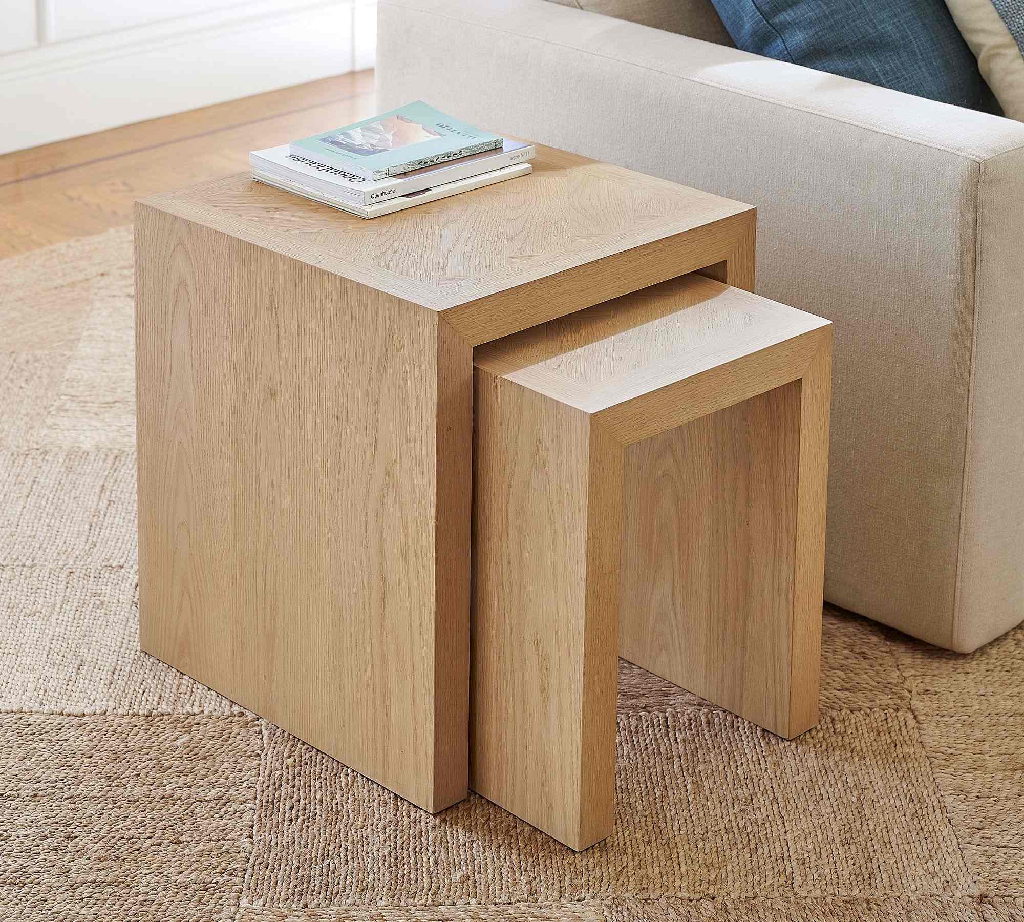 Blair Herringbone Nesting Side Tables