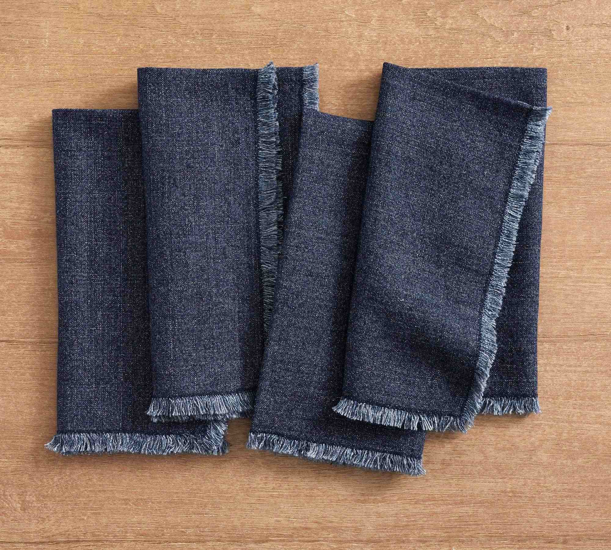 Frayed Oversized Linen Napkins - Set of 4