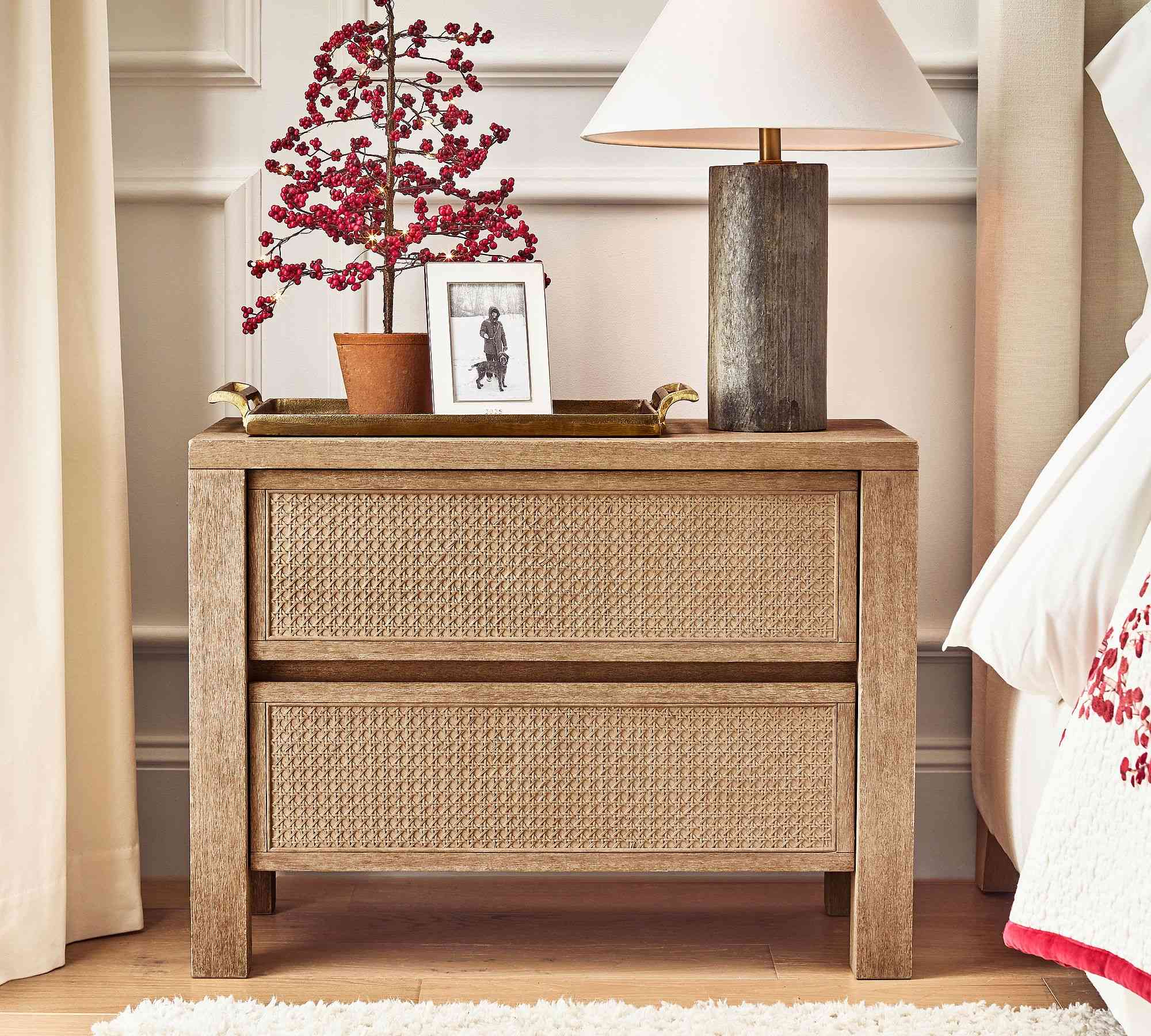 Marina Cane Nightstand (32")