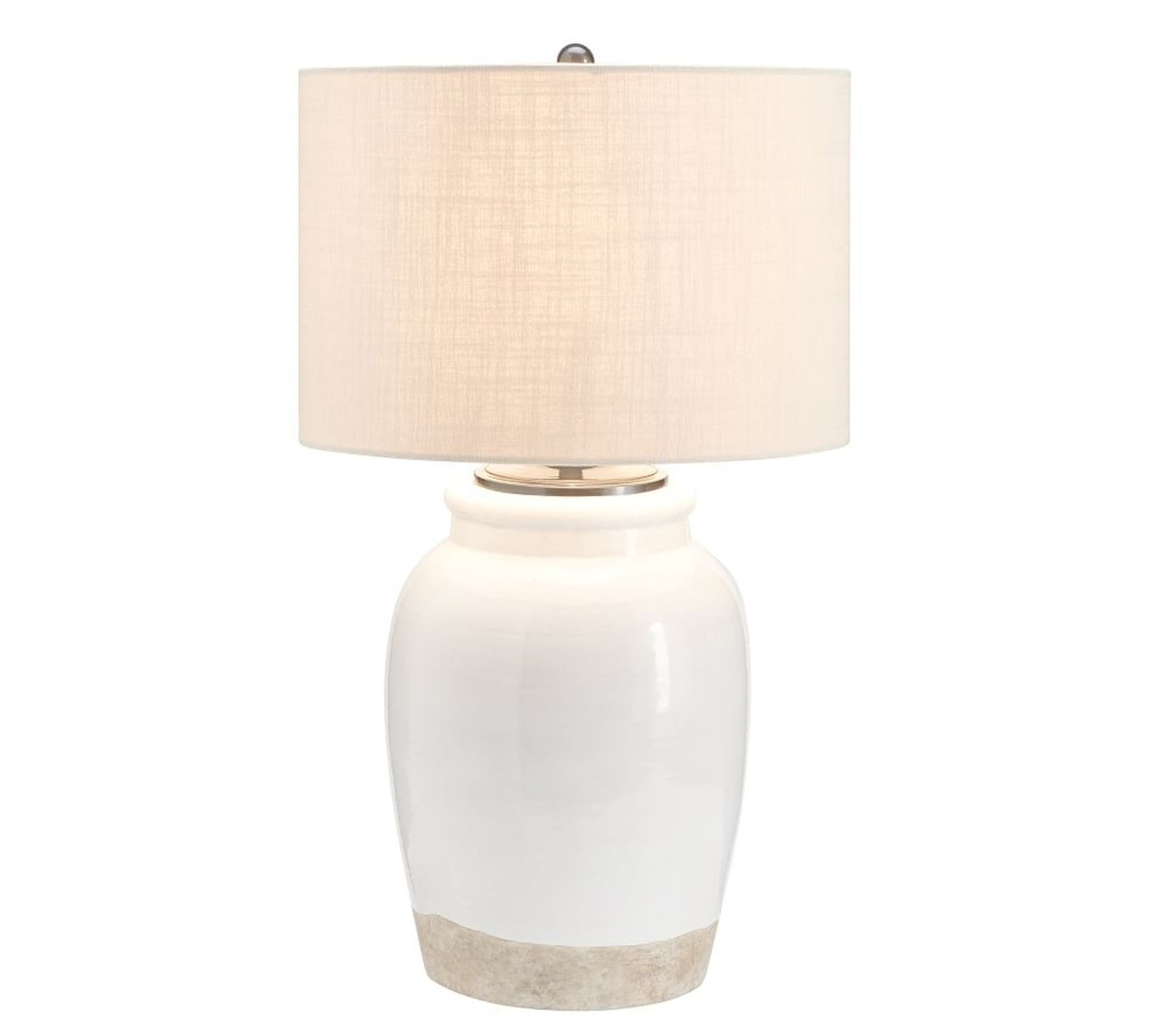 Miller Large Table Lamp, Ivory Base: Base Only
