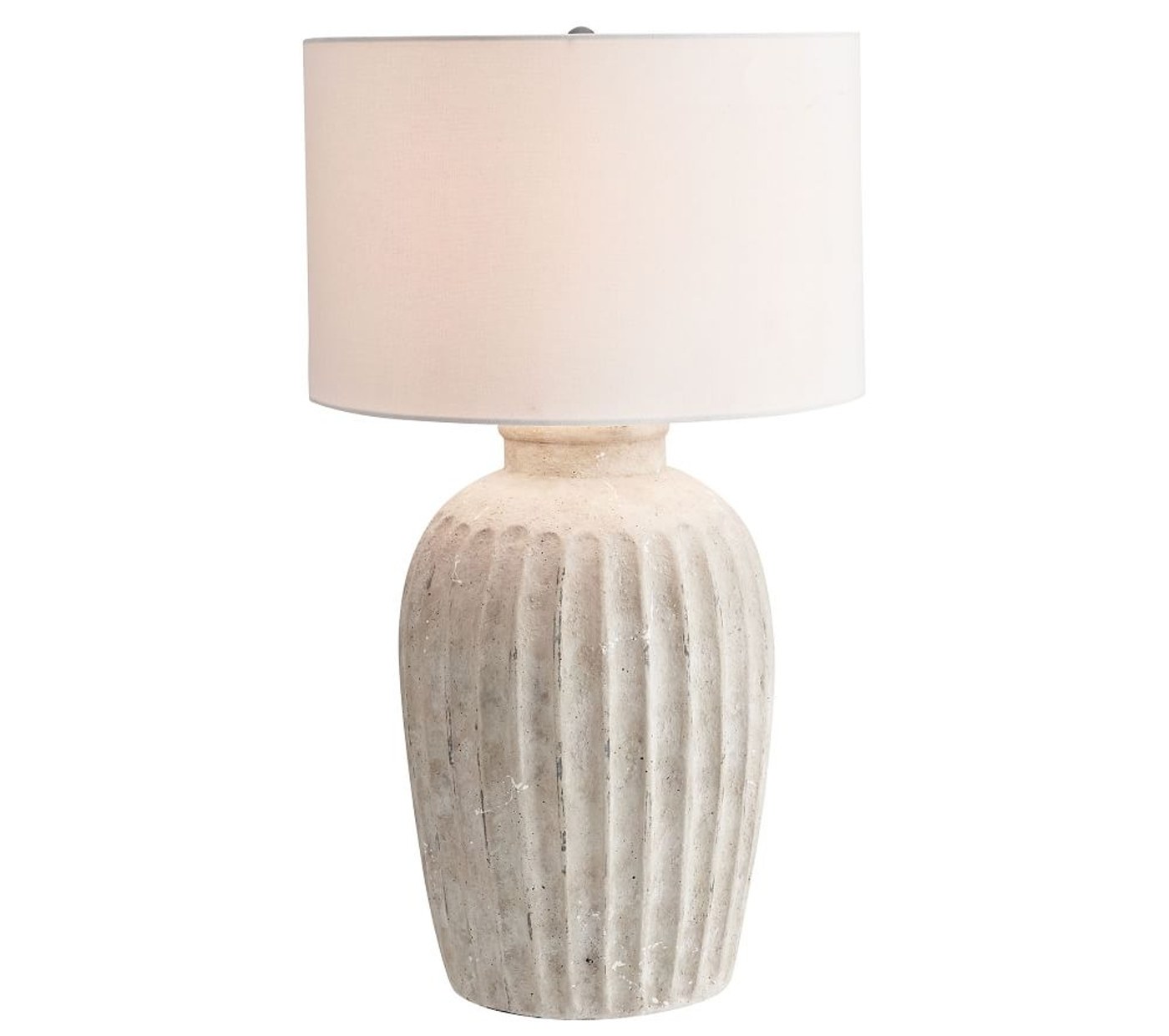 Anders Terra Cotta Table Lamp, Rustic White: Base Only