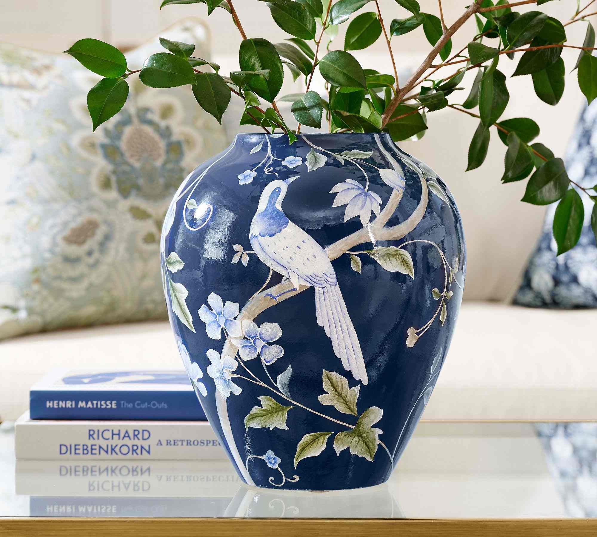 Pottery Barn | Kravet Meadowlark Hand-Painted Vase
