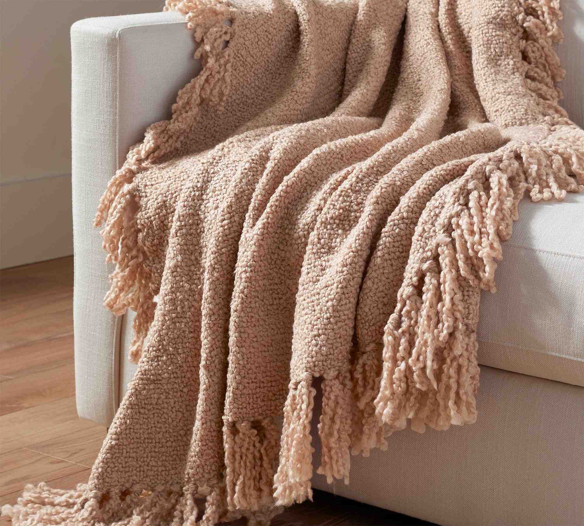 Dreamy Handwoven Fringe Throw Blanket