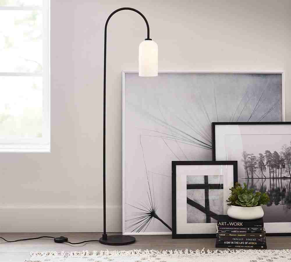 Claremont Milk Glass Cylinder Floor Lamp