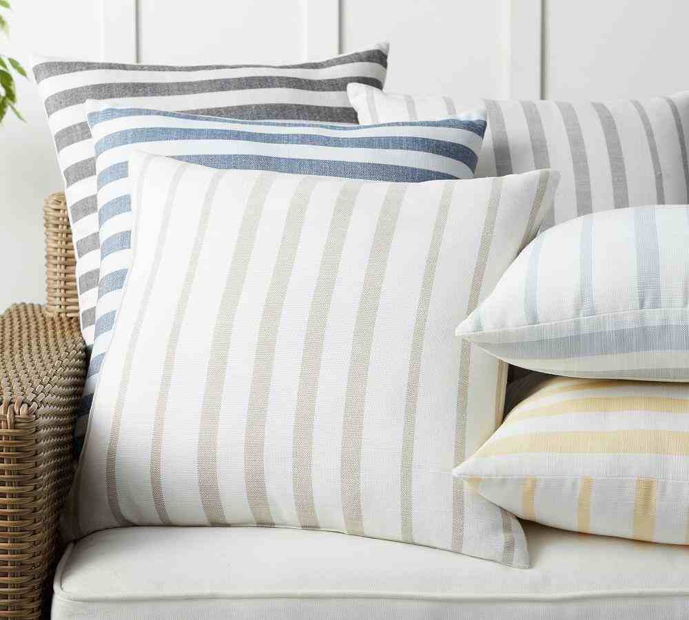 Leandra Striped Reversible Indoor-Outdoor Pillow