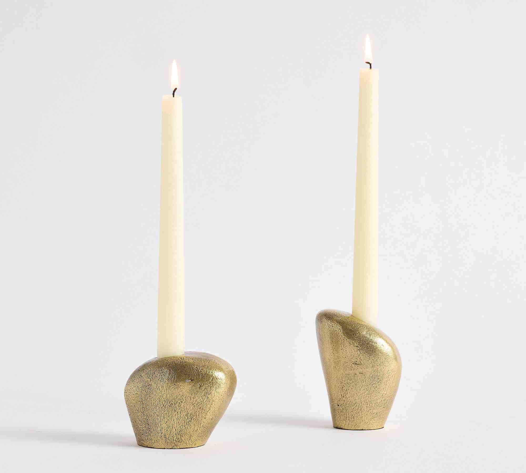 Brass Stone Candle Holder