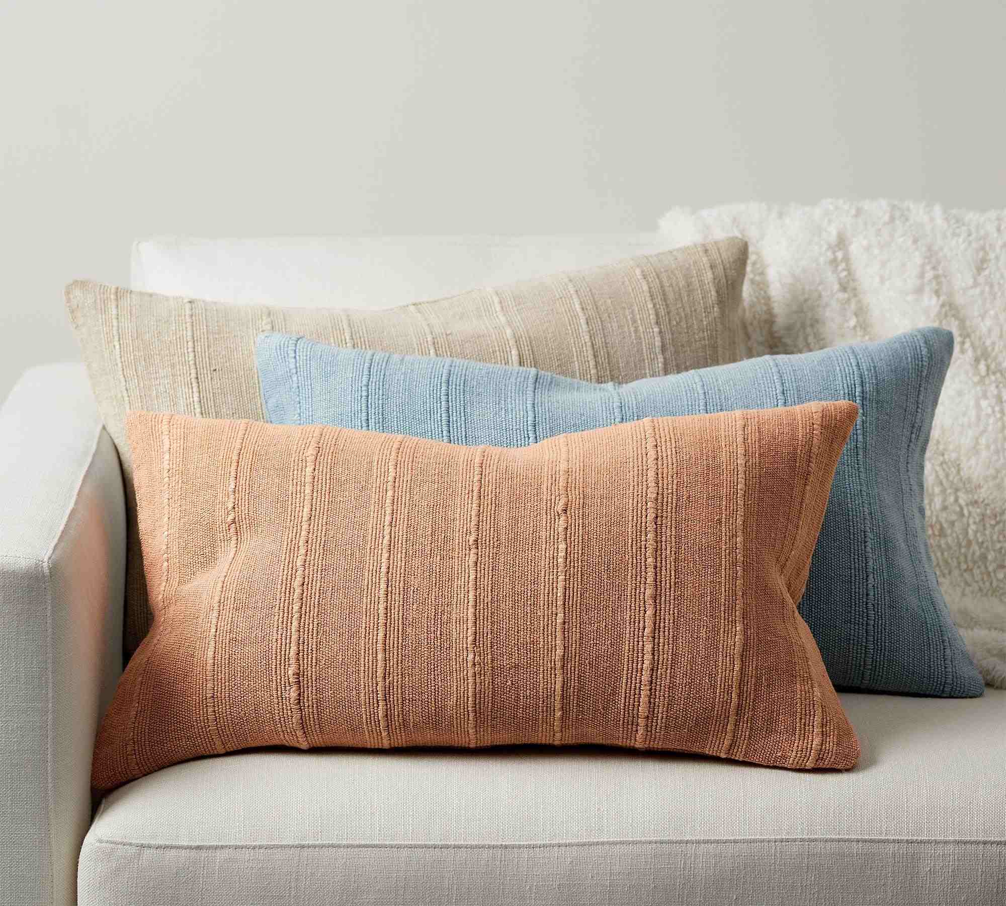 Relaxed Striped Lumbar Pillow Cover