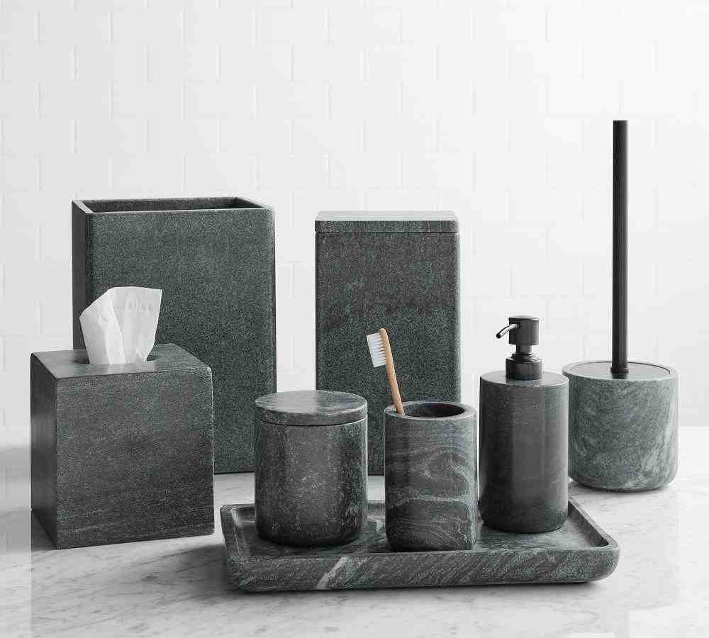 Black Handcrafted Marble Bathroom Accessories