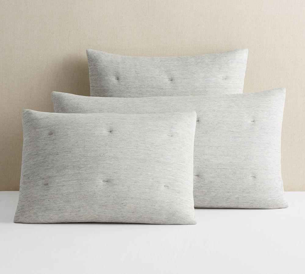 Gray Belgian Flax Linen Jersey Comforter Sham- Standard