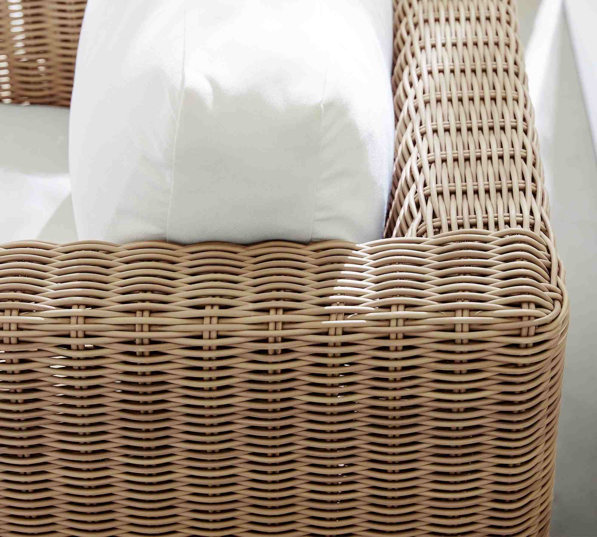 Huntington Wicker Square Arm Outdoor Lounge Chair