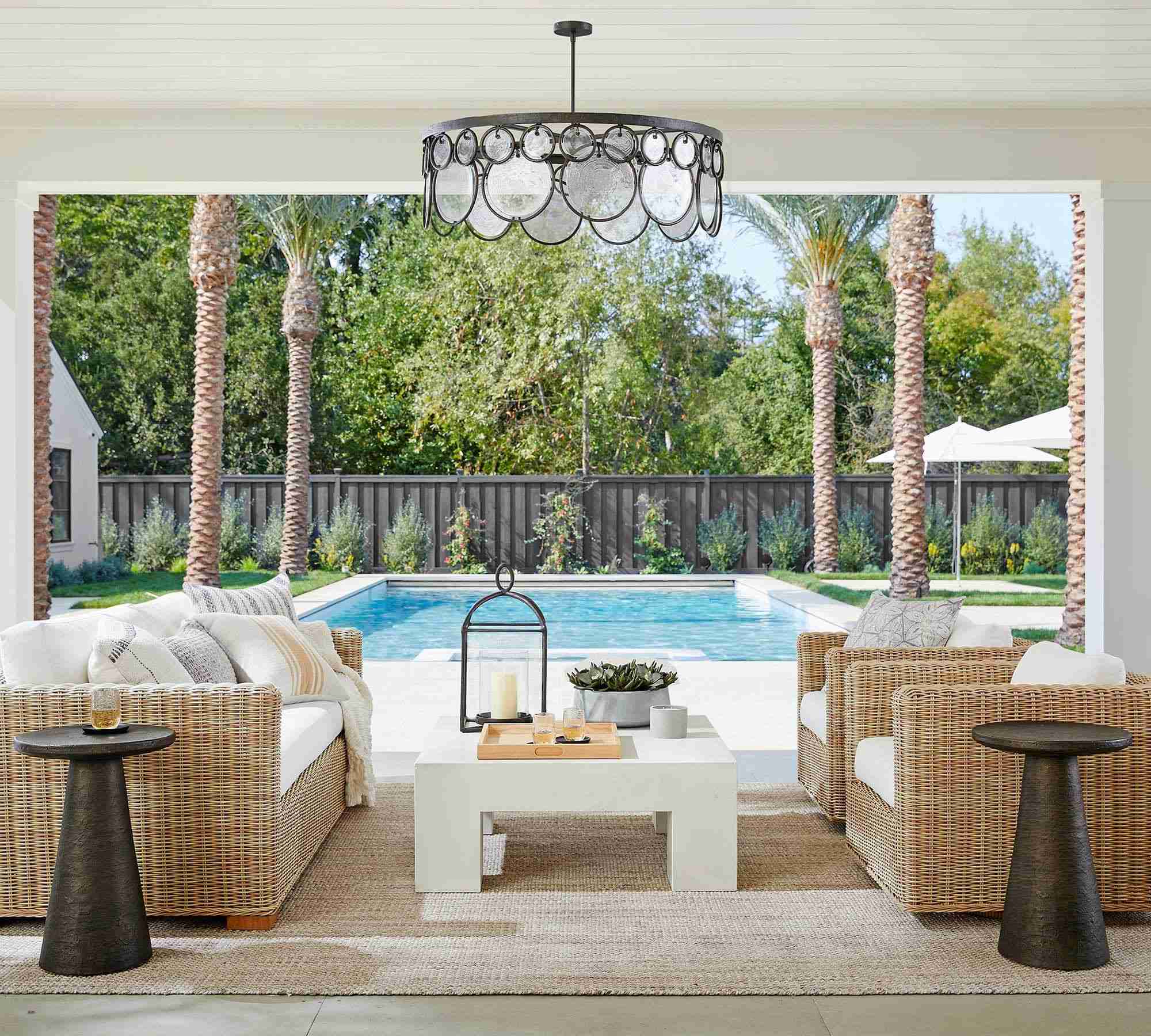Huntington Wicker Square Arm Outdoor Lounge Chair