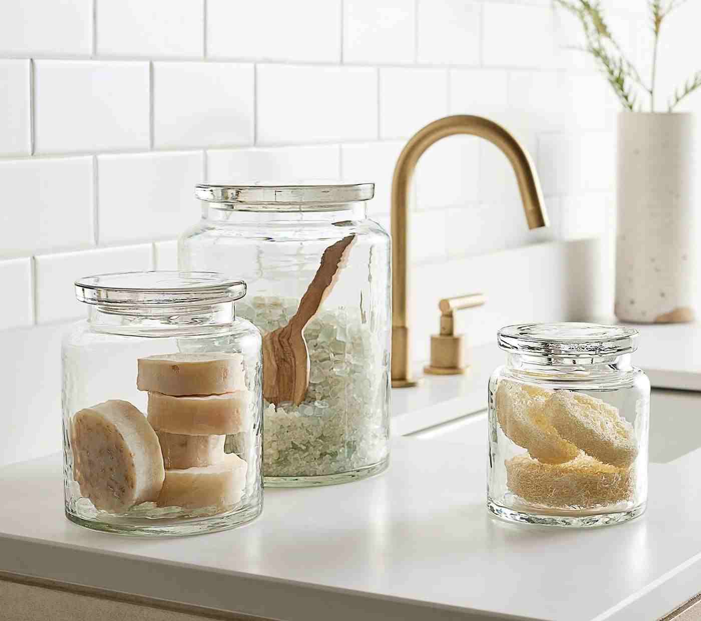Hammered Glass Bathroom Accessories