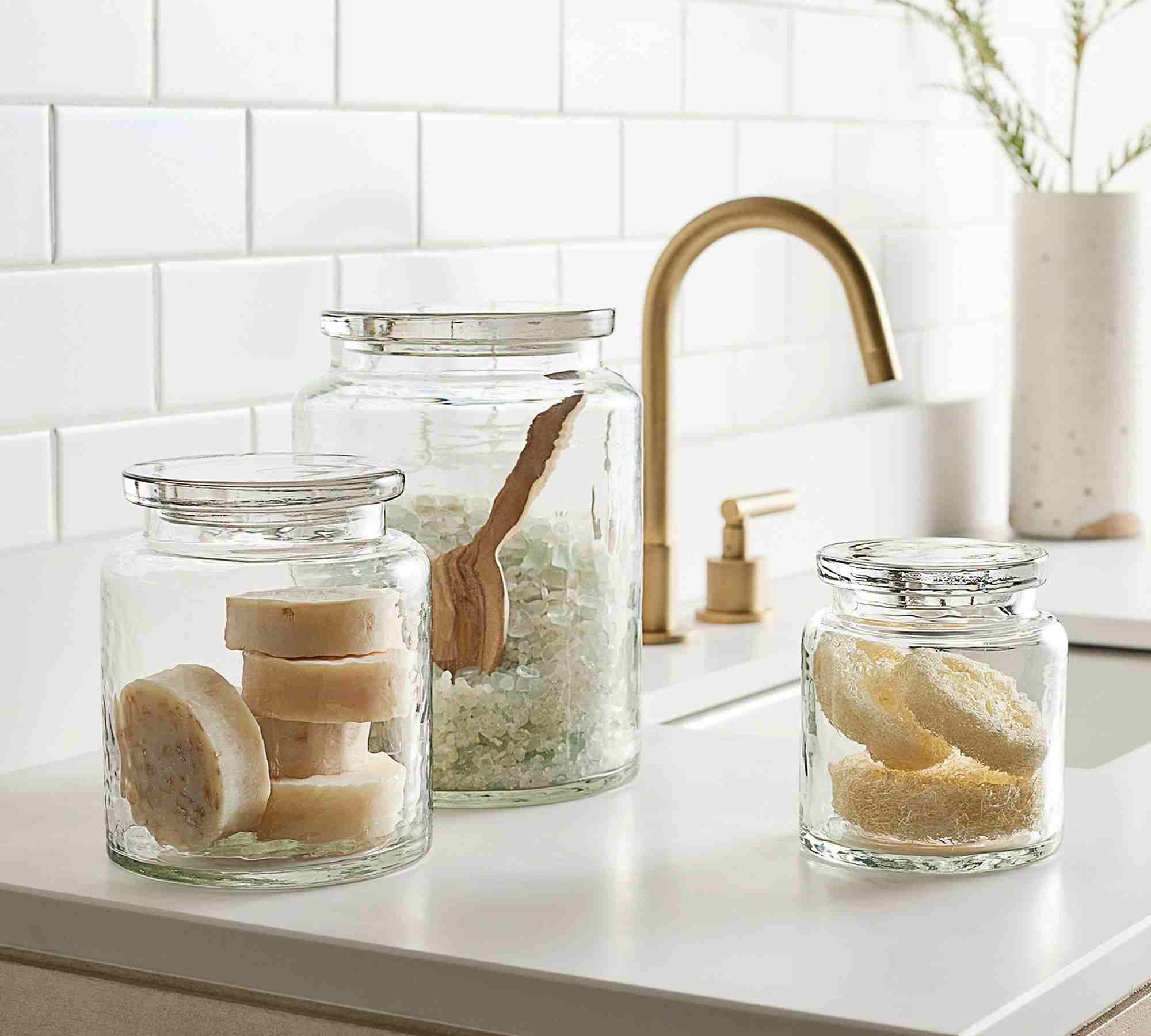 Hammered Glass Bathroom Accessories