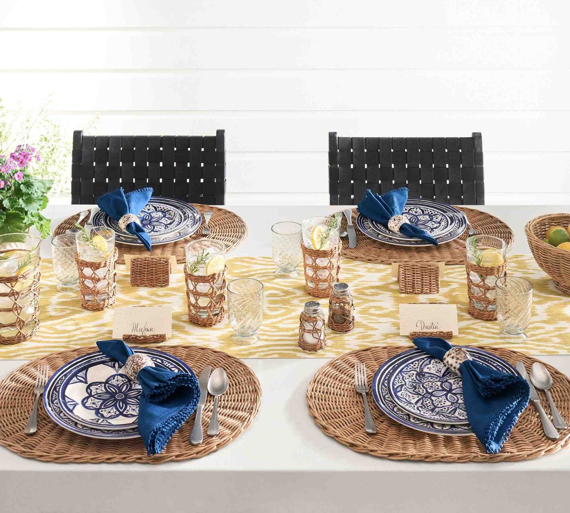 Ava Ikat Organic Cotton Table Runner