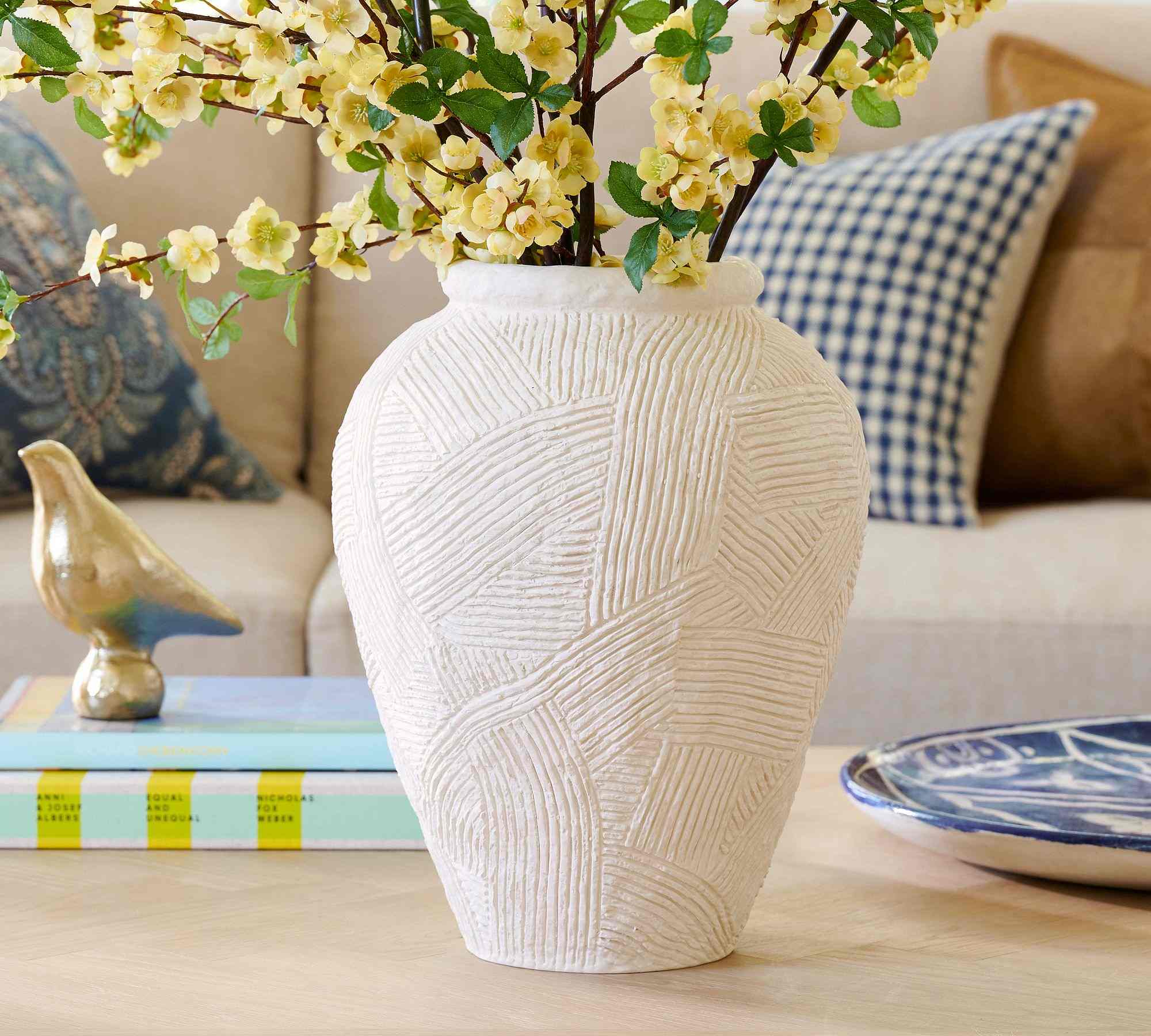Textured Earthenware Vase