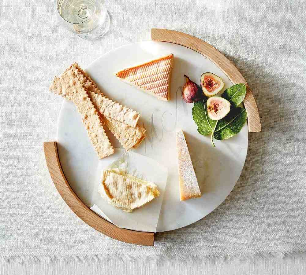 Handcrafted Ash Wood & Marble Serving Platter