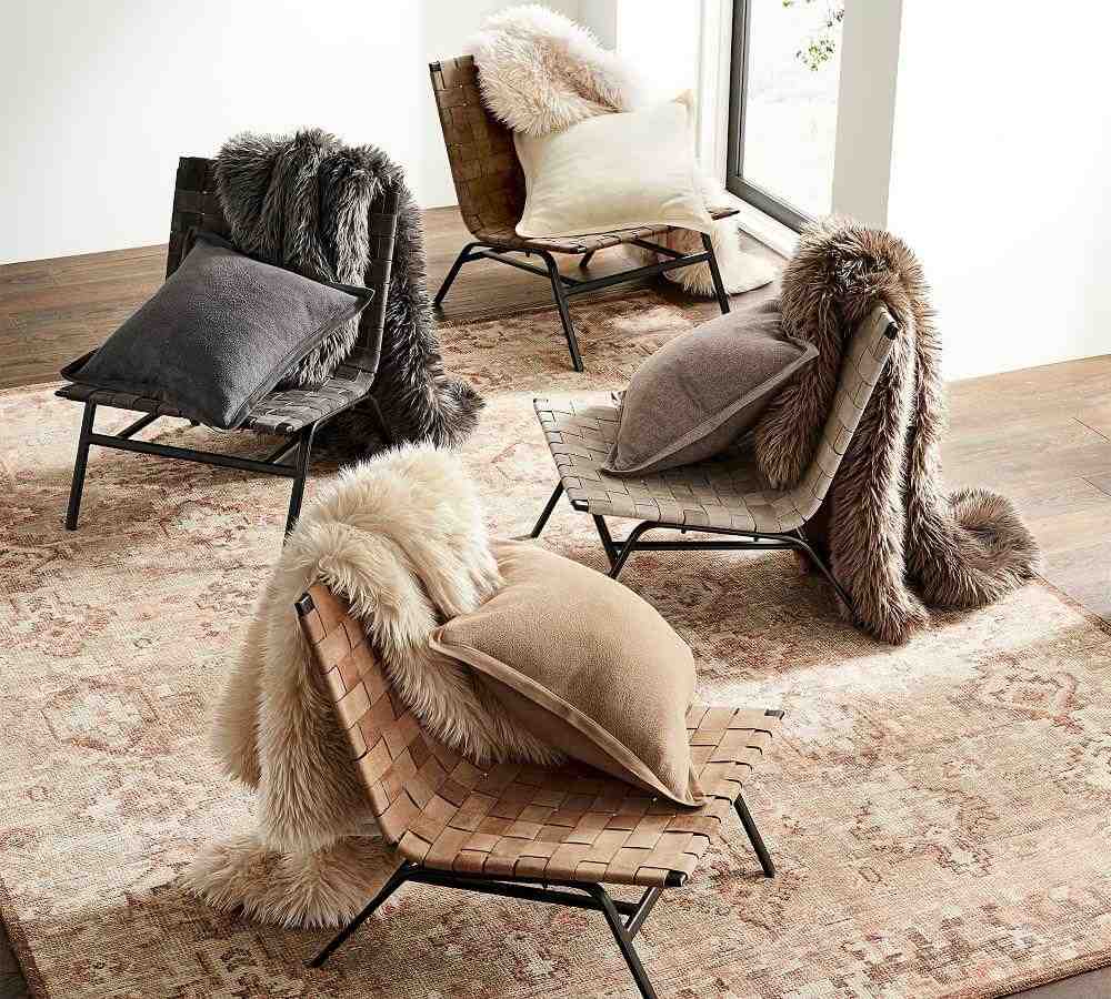Faux Real Fur Throw