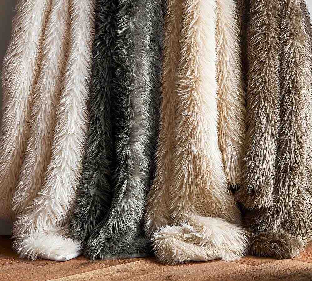 Faux Real Fur Throw