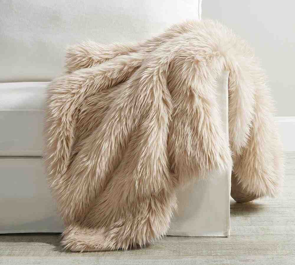 Faux Real Fur Throw