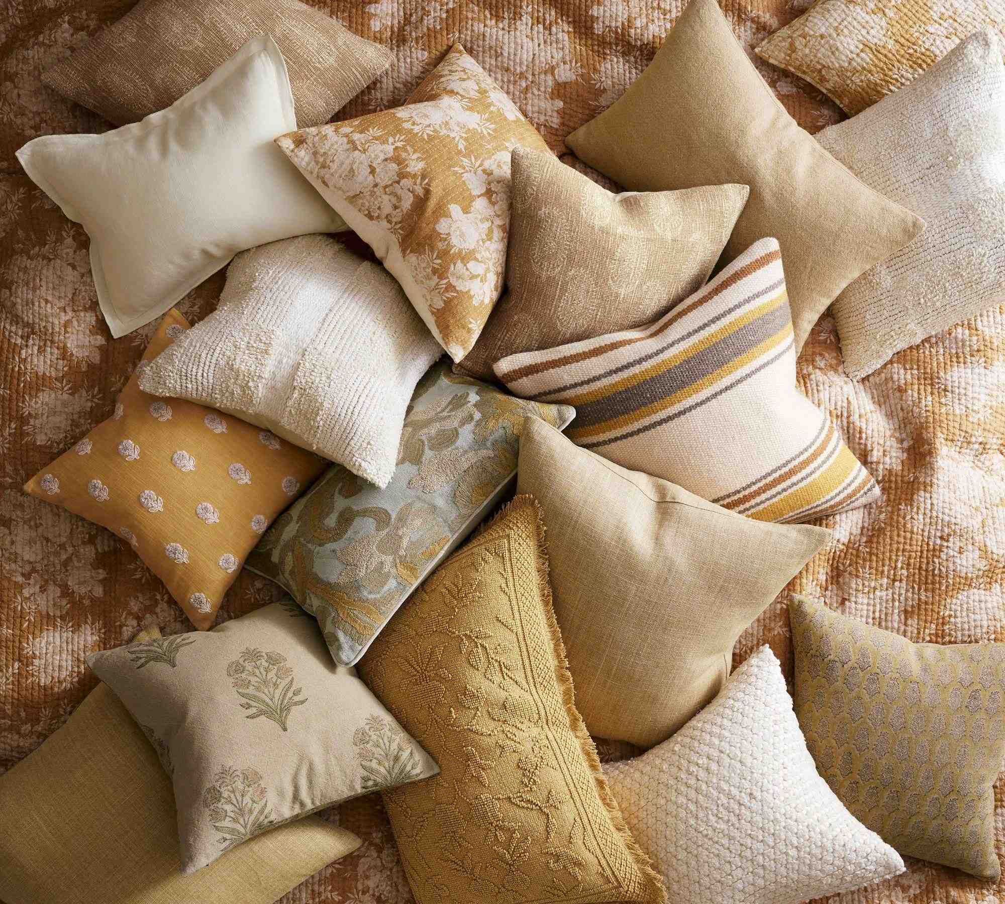 Zenia Floral Quilted Throw Pillow