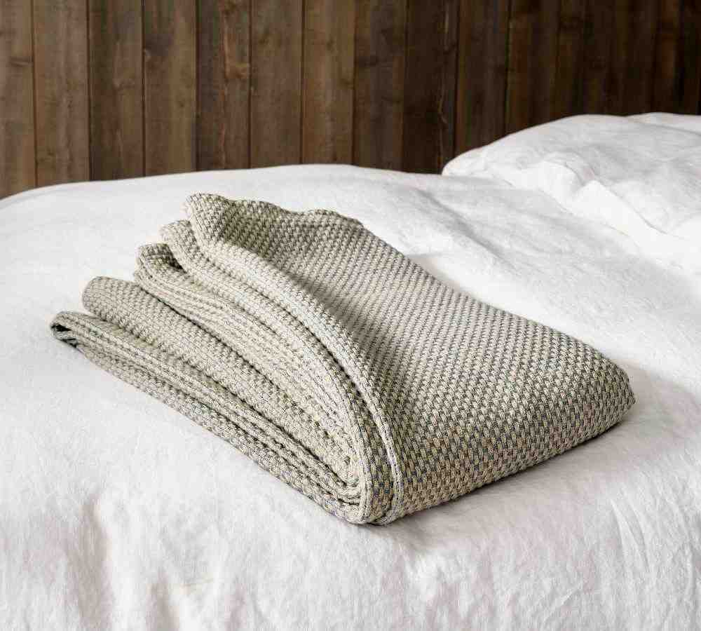 Cotton/Linen Basketweave Blanket