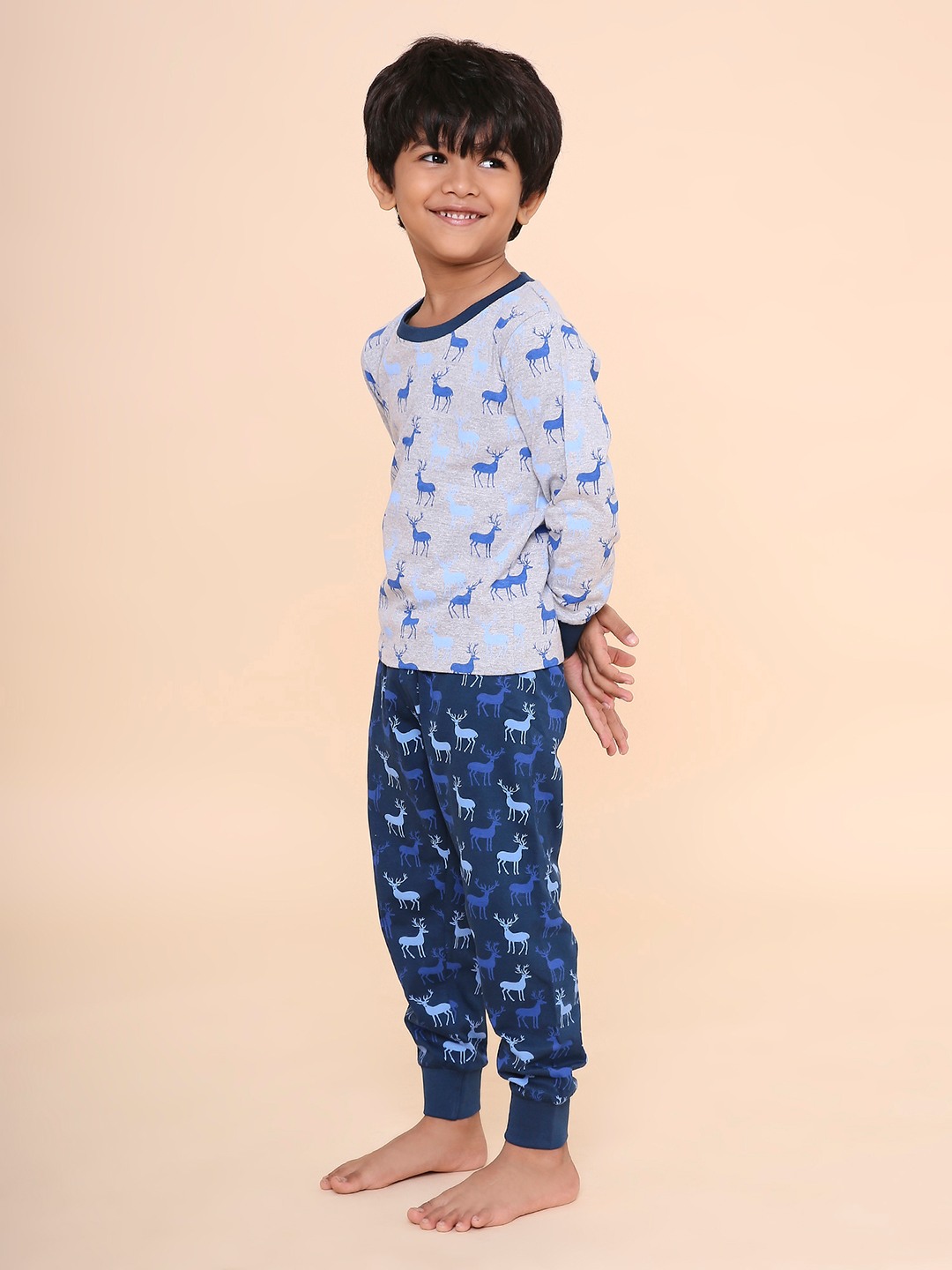 Boys- 2 piece printed cotton jogger lounge set