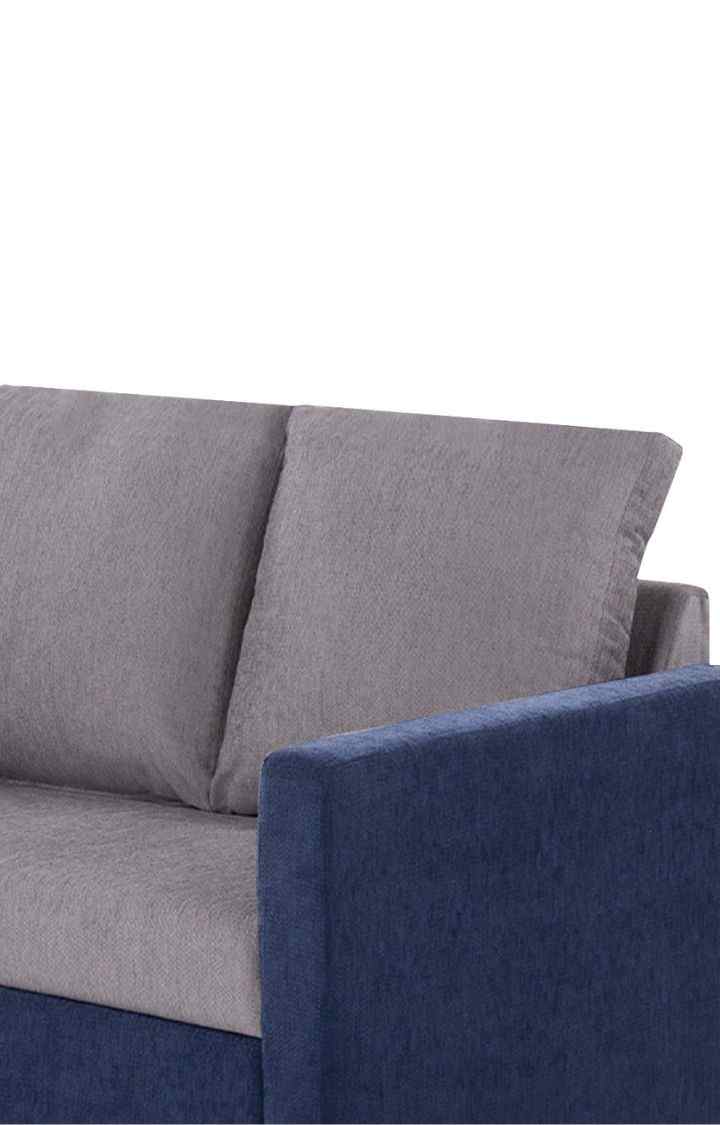 neudot Saya Dual Color Sofa for Living Room |2 Persons Sofa|Premium Fabric with Cushioned Armrest | Solid Wood Frame|2 Seater in Saya Duo Blue Color