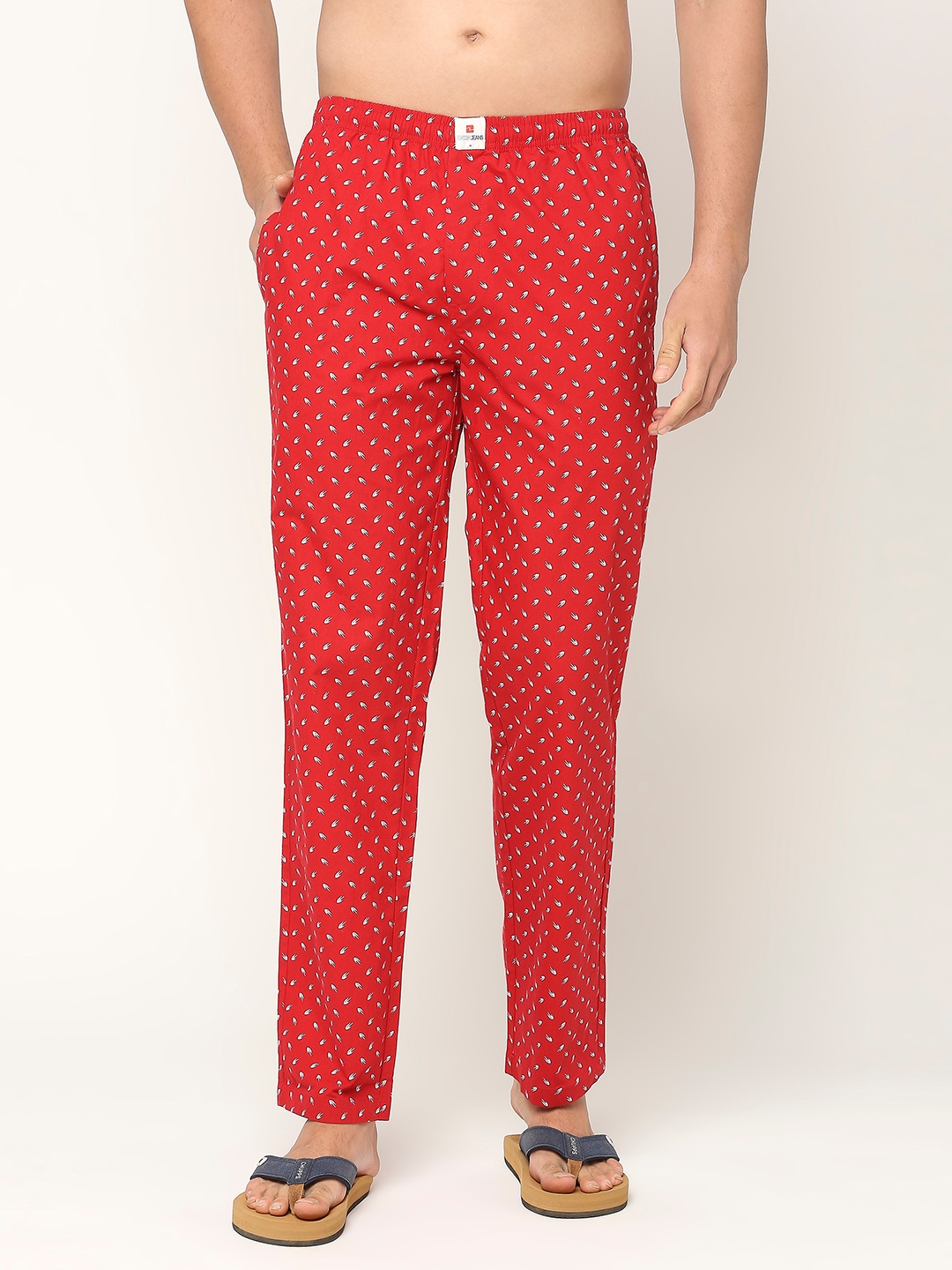 Spykar | Underjeans by Spykar Premium Cotton Printed Men Red Pyjama 0