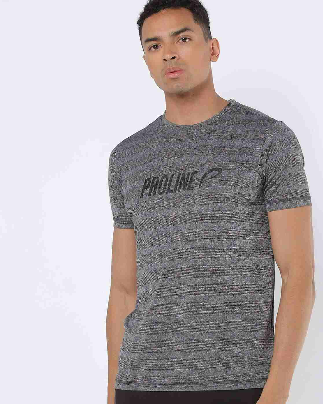 Striped Crew-Neck T-shirt with Branding
