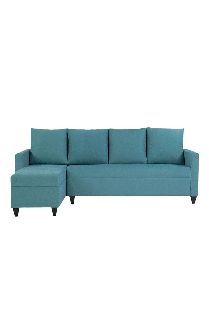 neudot Saya RHS Sectional Sofa for Living Room |6 Person Sofa| Premium Fabric with Cushioned Armrest | 12 Months Warranty| Solid Wood Frame| 6 Seater in Saya Teal Color DIY(Do-It-Yourself)