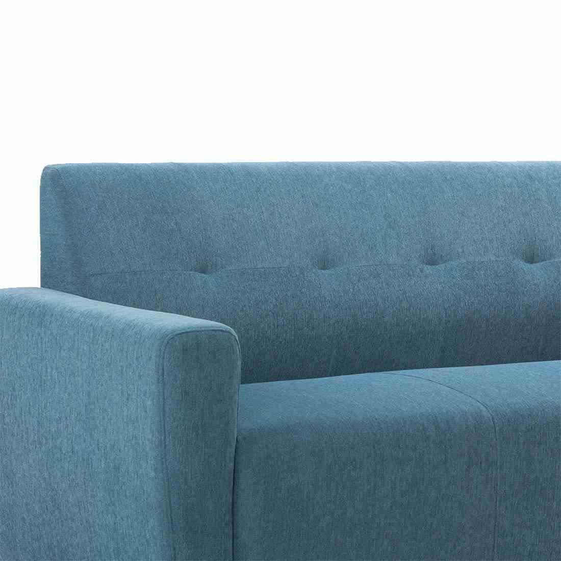 neudot Elegance Sofa for Living Room |3 Persons Sofa|Premium Fabric with Cushioned Armrest | Neem Wood Frame|3 Seater in - Blue