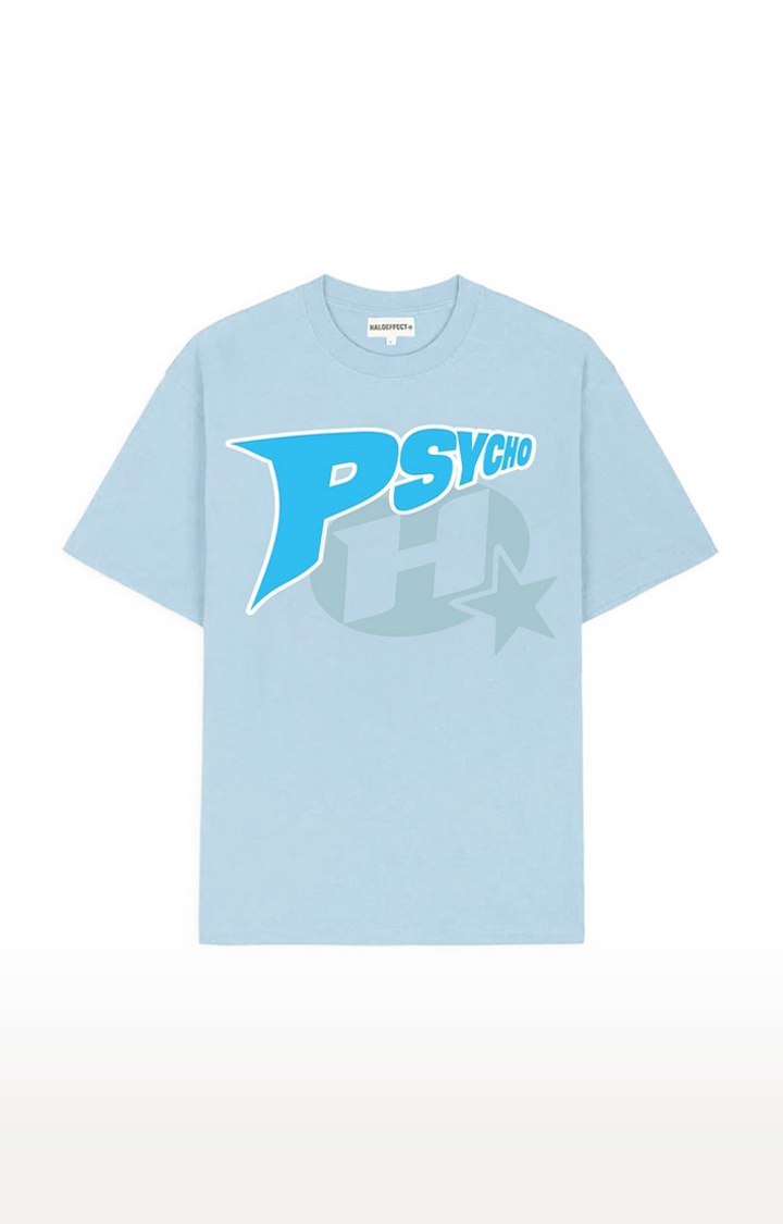Halo Effect | Men's Blue Cotton Psycho Regular T-Shirts