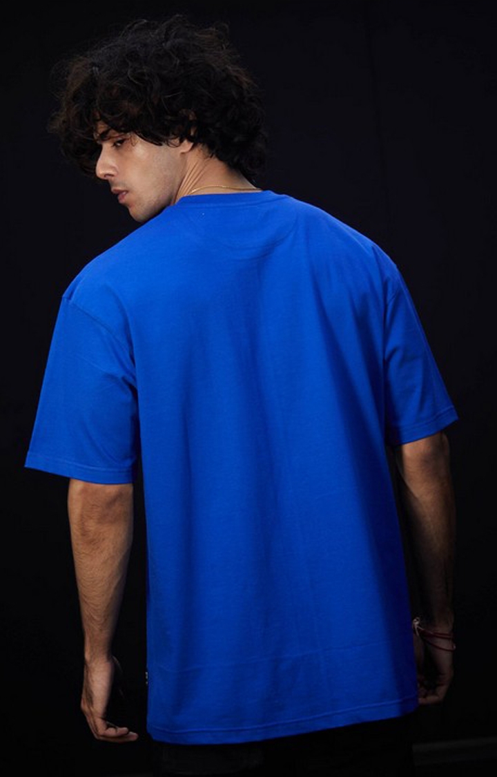 Men's Blue Cotton Psycho Regular T-Shirts