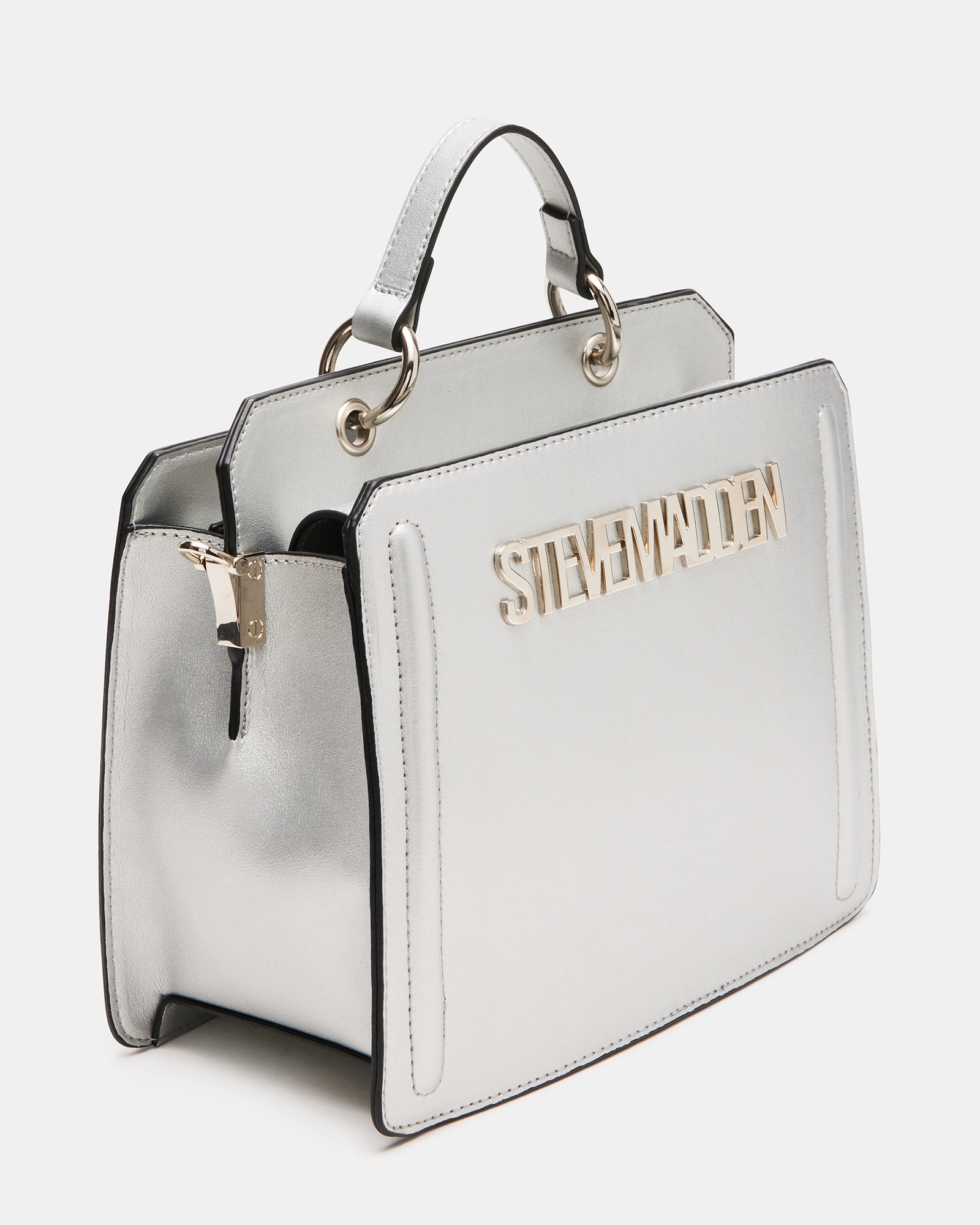 BEVELYN Silver Satchel